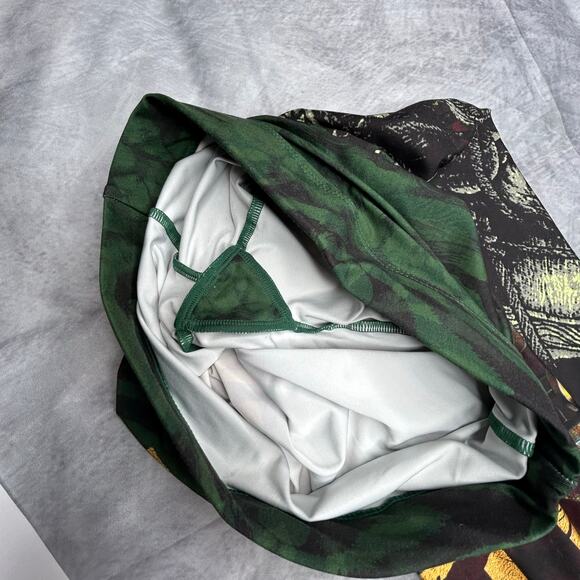 NEW La Bella Mafia Leggings Women S Skulls Chains Athleisure Green Gold Gym - Picture 5 of 9